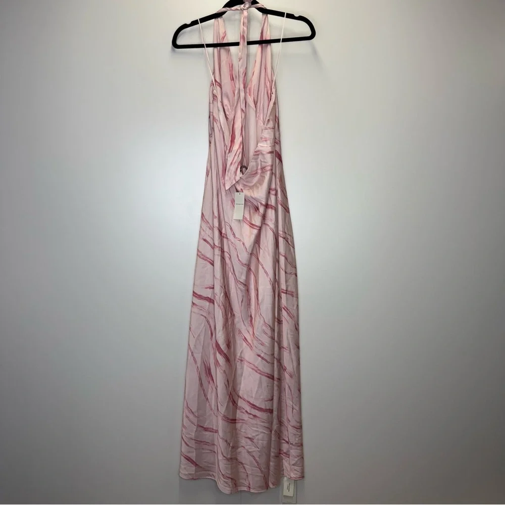 Abercrombie The A&F Pink Julia Slip Halter Maxi Dress Size XXLT NWT